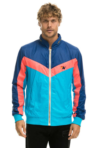 MEN'S WINDBREAKER JACKET- NEON BLUE Men's Windbreaker Aviator Nation