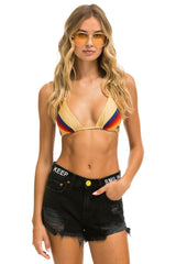 MID RISE BOYFRIEND CUTOFF KEEP SMILING JEAN SHORTS - VINTAGE BLACK Denim Shorts Aviator Nation