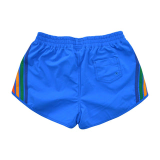 NEW WOMEN'S 5 STRIPE FLEX BOARD SHORTS - PARROT // RAINBOW Women's Shorts Aviator Nation