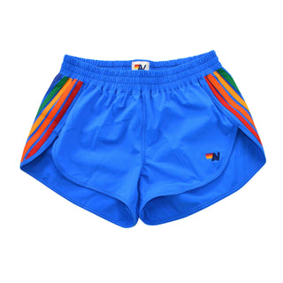 NEW WOMEN'S 5 STRIPE FLEX BOARD SHORTS - PARROT // RAINBOW Women's Shorts Aviator Nation