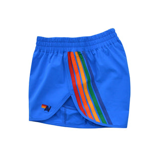 NEW WOMEN'S 5 STRIPE FLEX BOARD SHORTS - PARROT // RAINBOW Women's Shorts Aviator Nation