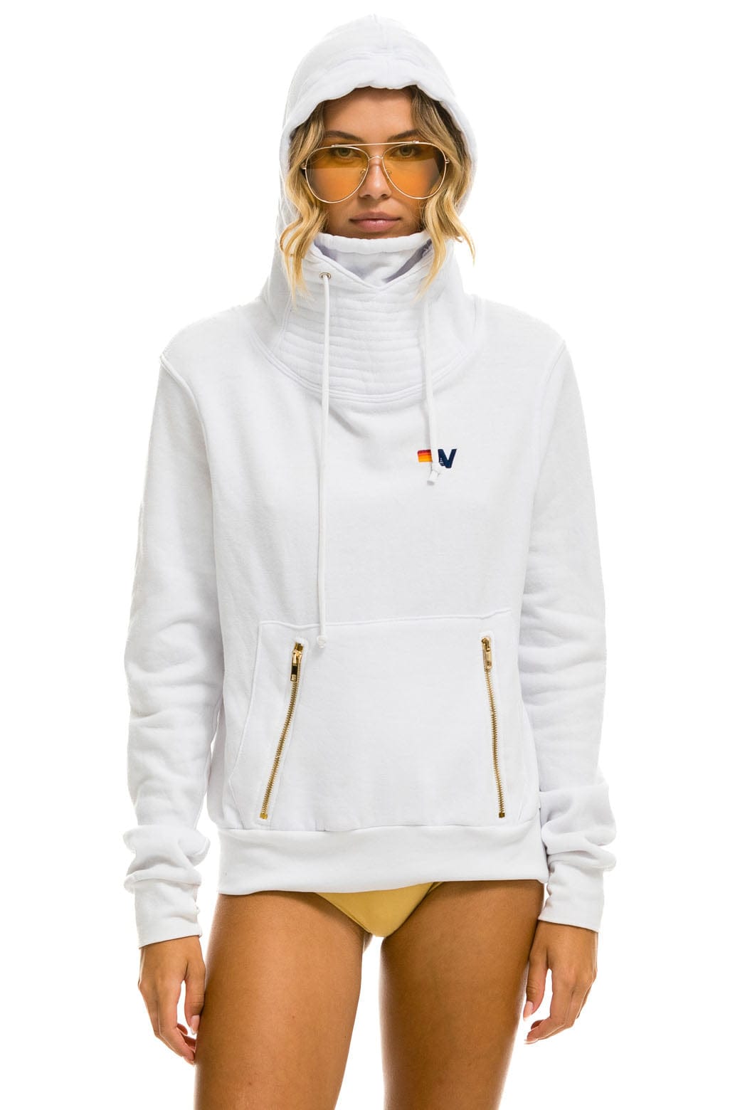 NINJA PULLOVER HOODIE - WHITE Hoodie Aviator Nation