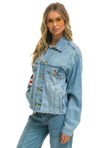 OVERSIZED CROPPED DENIM JACKET - SUPER LIGHT Denim Jacket Aviator Nation