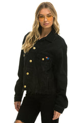 OVERSIZED CROPPED DENIM JACKET - VINTAGE BLACK Denim Jacket Aviator Nation
