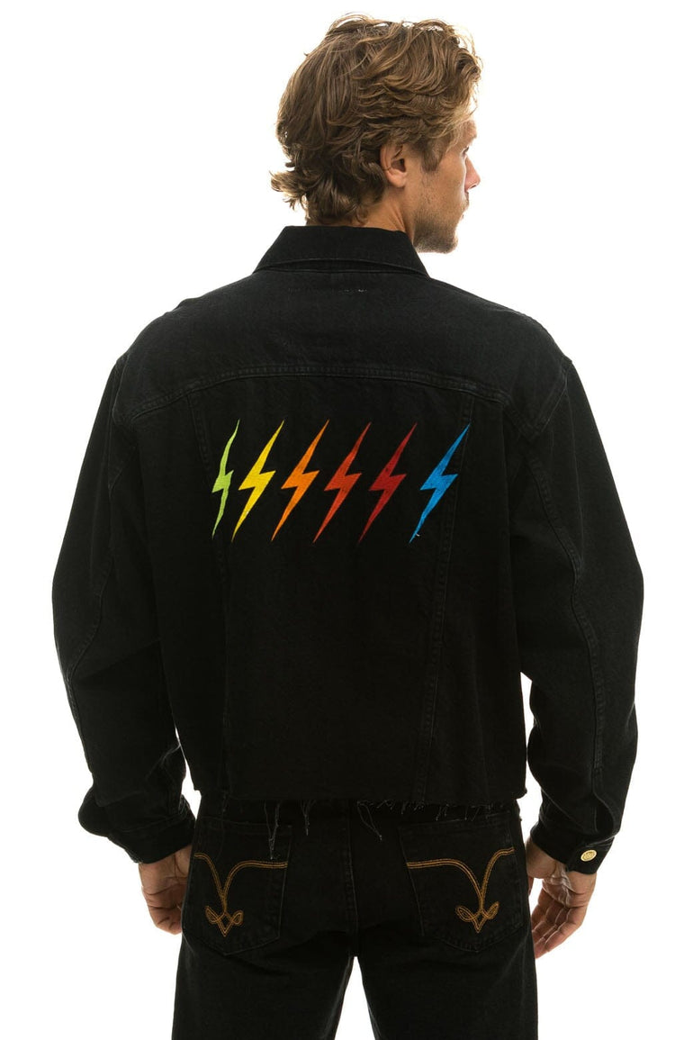 OVERSIZED CROPPED DENIM JACKET - VINTAGE BLACK Denim Jacket Aviator Nation