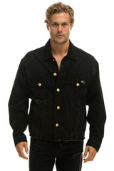 OVERSIZED CROPPED DENIM JACKET - VINTAGE BLACK Denim Jacket Aviator Nation