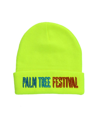 PALM TREE FESTIVAL ASPEN 2023 BEANIE - NEON YELLOW Aviator Nation