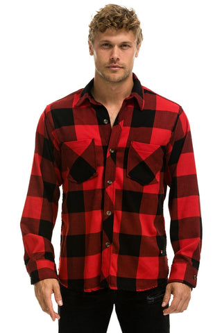 PLAID FLANNEL LIGHT WEIGHT UNISEX WESTERN SHIRT - BUFFALO PLAID Flannel Aviator Nation