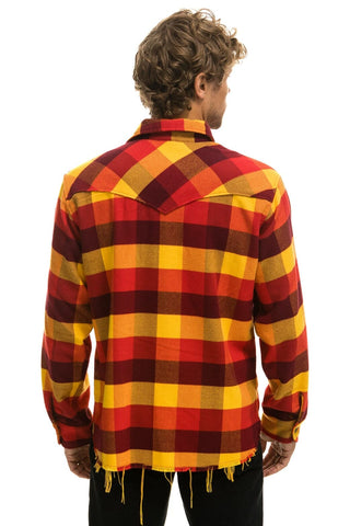 PLAID FLANNEL LIGHT WEIGHT UNISEX WESTERN SHIRT - SURFY PLAID Flannel Aviator Nation