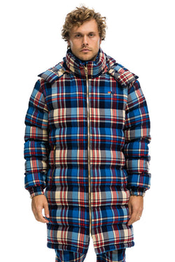 PLAID UNISEX LONG TREKKER JACKET - PATRIOT PLAID Jacket Aviator Nation