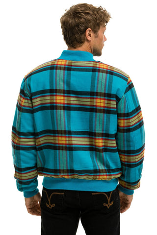 PLAID UNISEX VARSITY JACKET - JACKSON PLAID Unisex Outerwear Aviator Nation