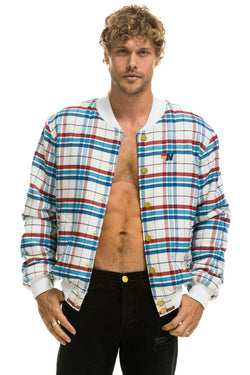 PLAID UNISEX VARSITY JACKET - MONTAUK PLAID Flannel Aviator Nation