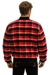 PLAID UNISEX VARSITY JACKET - RUGBY PLAID Unisex Outerwear Aviator Nation