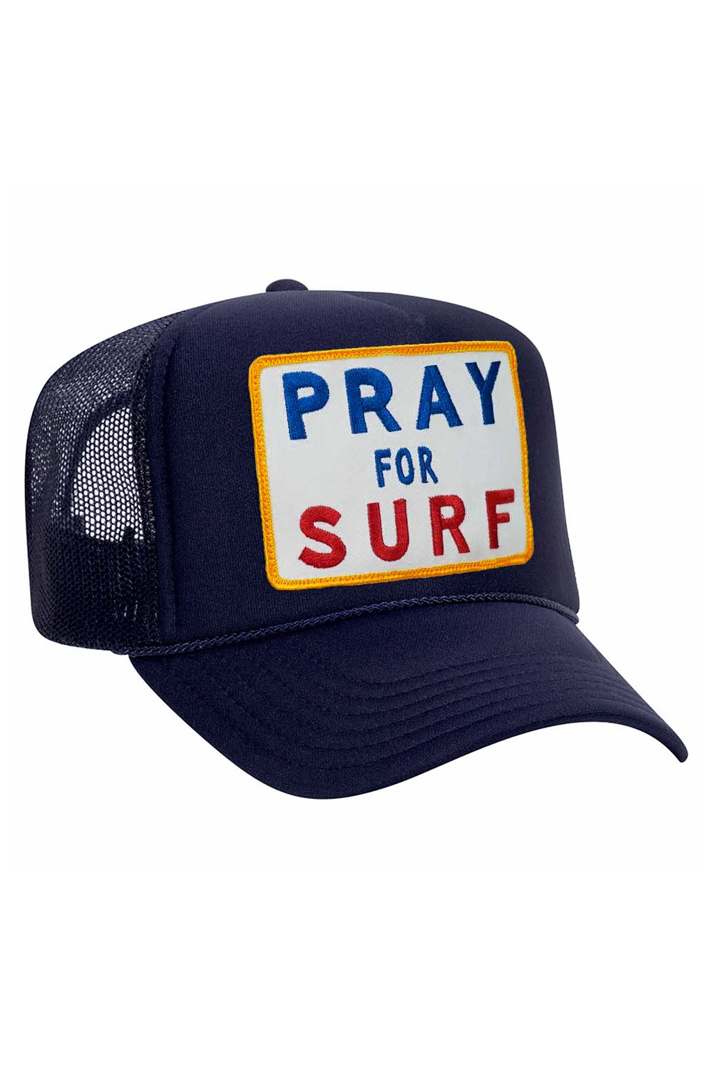PRAY FOR SURF VINTAGE TRUCKER HAT HATS Aviator Nation OS NAVY 