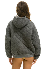 QUILTED RELAXED PULLOVER HOODIE - HEATHER GREY Hoodie Aviator Nation