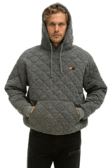 QUILTED RELAXED PULLOVER HOODIE - HEATHER GREY Hoodie Aviator Nation
