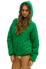 QUILTED RELAXED PULLOVER HOODIE - KELLY GREEN Hoodie Aviator Nation