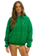 QUILTED RELAXED PULLOVER HOODIE - KELLY GREEN Hoodie Aviator Nation