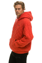 QUILTED RELAXED PULLOVER HOODIE - RED Hoodie Aviator Nation
