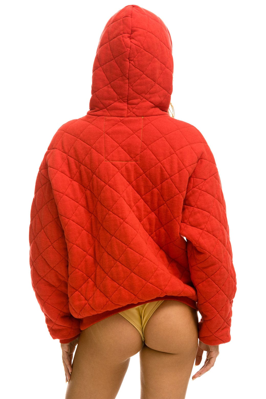 QUILTED RELAXED PULLOVER HOODIE - RED Hoodie Aviator Nation