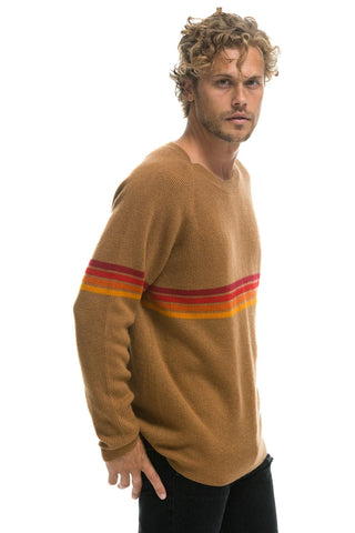 RAINBOW STRIPE 4 UNISEX CASHMERE SWEATER - BUTTERSCOTCH Sweatshirt Aviator Nation