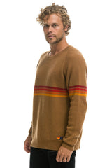 RAINBOW STRIPE 4 UNISEX CASHMERE SWEATER - BUTTERSCOTCH Sweatshirt Aviator Nation
