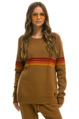 RAINBOW STRIPE 4 UNISEX CASHMERE SWEATER - BUTTERSCOTCH Sweatshirt Aviator Nation