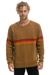 RAINBOW STRIPE 4 UNISEX CASHMERE SWEATER - BUTTERSCOTCH Sweatshirt Aviator Nation