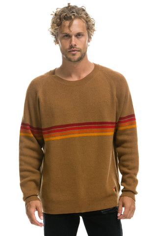 RAINBOW STRIPE 4 UNISEX CASHMERE SWEATER - BUTTERSCOTCH Sweatshirt Aviator Nation