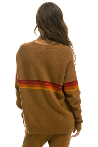 RAINBOW STRIPE 4 UNISEX CASHMERE SWEATER - BUTTERSCOTCH Sweatshirt Aviator Nation