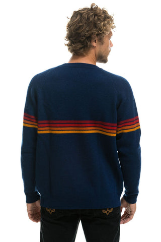 RAINBOW STRIPE 4 UNISEX CASHMERE SWEATER - MIDNIGHT Sweatshirt Aviator Nation