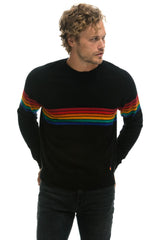 RAINBOW STRIPE 6 UNISEX CASHMERE SWEATER - BLACK Sweatshirt Aviator Nation