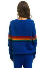 RAINBOW STRIPE 6 UNISEX CASHMERE SWEATER - LAPIS Sweatshirt Aviator Nation
