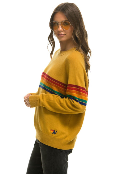 RAINBOW STRIPE 6 UNISEX LIGHT CASHMERE SWEATER - HARVEST Sweatshirt Aviator Nation