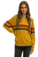 RAINBOW STRIPE 6 UNISEX LIGHT CASHMERE SWEATER - HARVEST Sweatshirt Aviator Nation