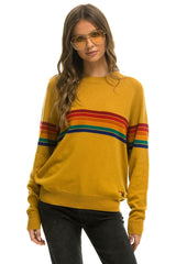 RAINBOW STRIPE 6 UNISEX LIGHT CASHMERE SWEATER - HARVEST Sweatshirt Aviator Nation