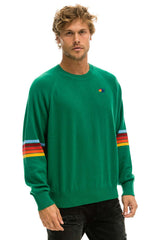 RAINBOW STRIPE SLEEVE UNISEX CASHMERE LIGHT SWEATER - AMAZON Sweatshirt Aviator Nation