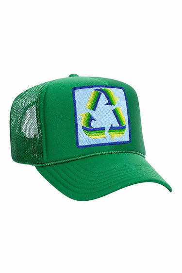 RECYCLE TRUCKER HAT HATS Aviator Nation OS KELLY GREEN