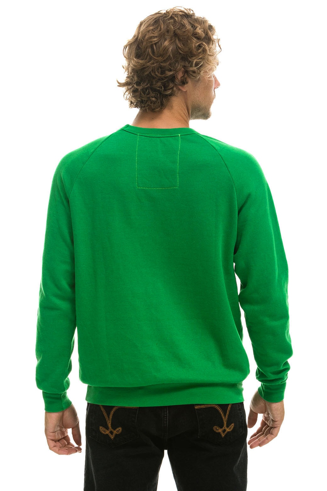 RIDE LOGO WHITE CREW SWEATSHIRT - KELLY GREEN Sweatshirt Aviator Nation 