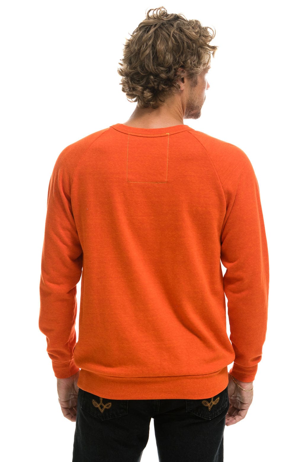 RIDE LOGO WHITE CREW SWEATSHIRT - ORANGE Sweatshirt Aviator Nation