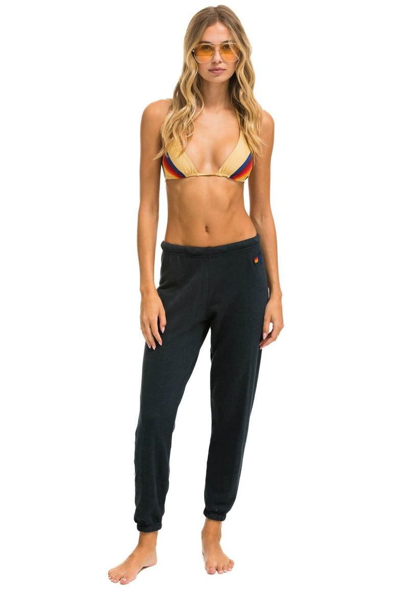 RIDE LOGO WHITE SWEATPANTS - CHARCOAL Women's Sweatpants Aviator Nation