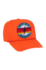 ROCK AND ROLL BOLT - VINTAGE NYLON TRUCKER HAT HATS Aviator Nation NEON ORANGE