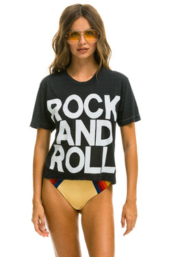 ROCK AND ROLL BOYFRIEND TEE - CHARCOAL Boyfriend Tee Aviator Nation