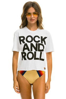ROCK AND ROLL BOYFRIEND TEE - WHITE Boyfriend Tee Aviator Nation