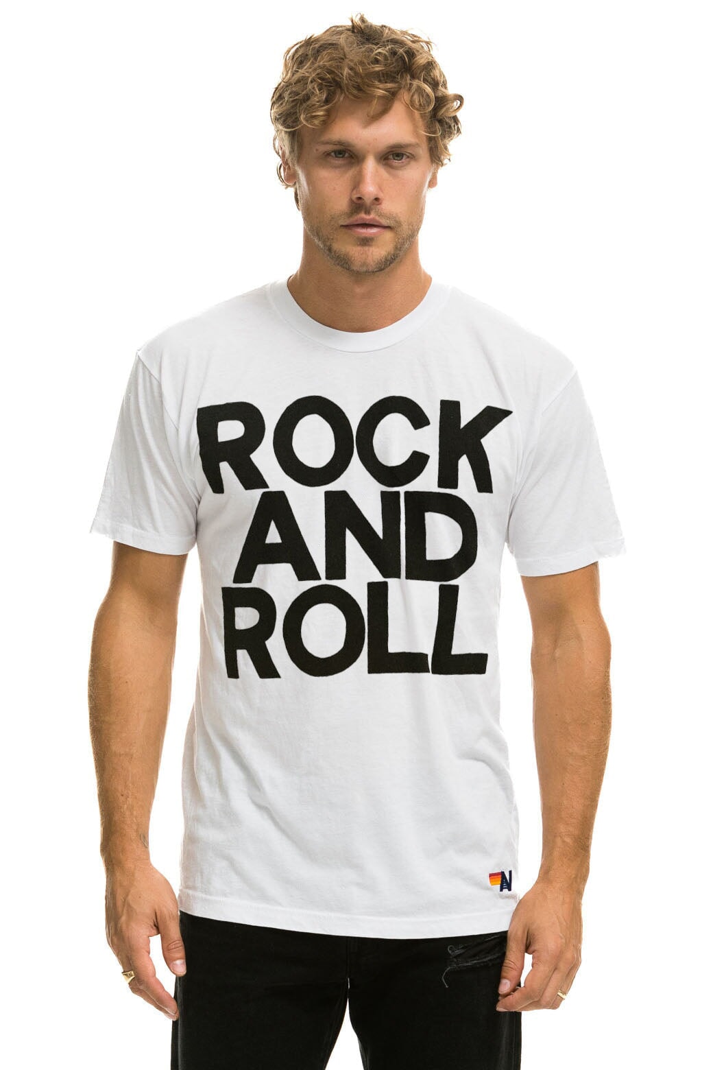 ROCK AND ROLL TEE - WHITE Tees Aviator Nation 
