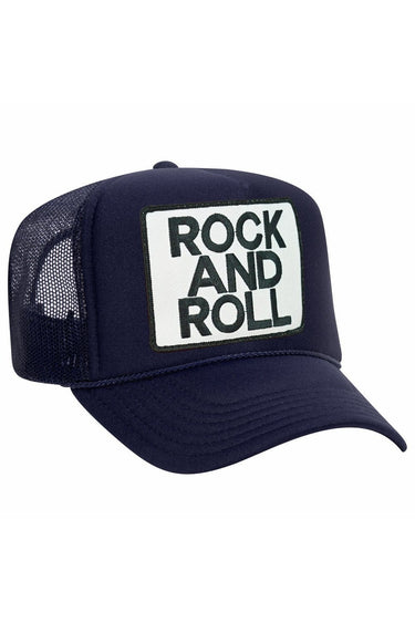 ROCK & ROLL VINTAGE TRUCKER HAT HATS Aviator Nation OS NAVY