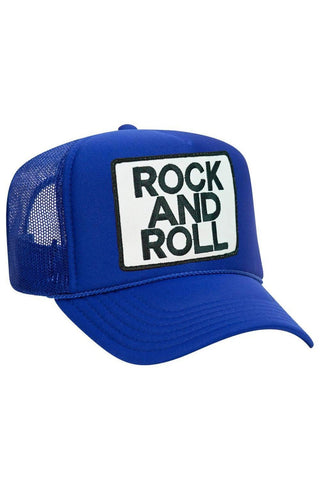 ROCK & ROLL VINTAGE TRUCKER HAT HATS Aviator Nation OS ROYAL