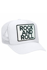 ROCK & ROLL VINTAGE TRUCKER HAT HATS Aviator Nation OS WHITE
