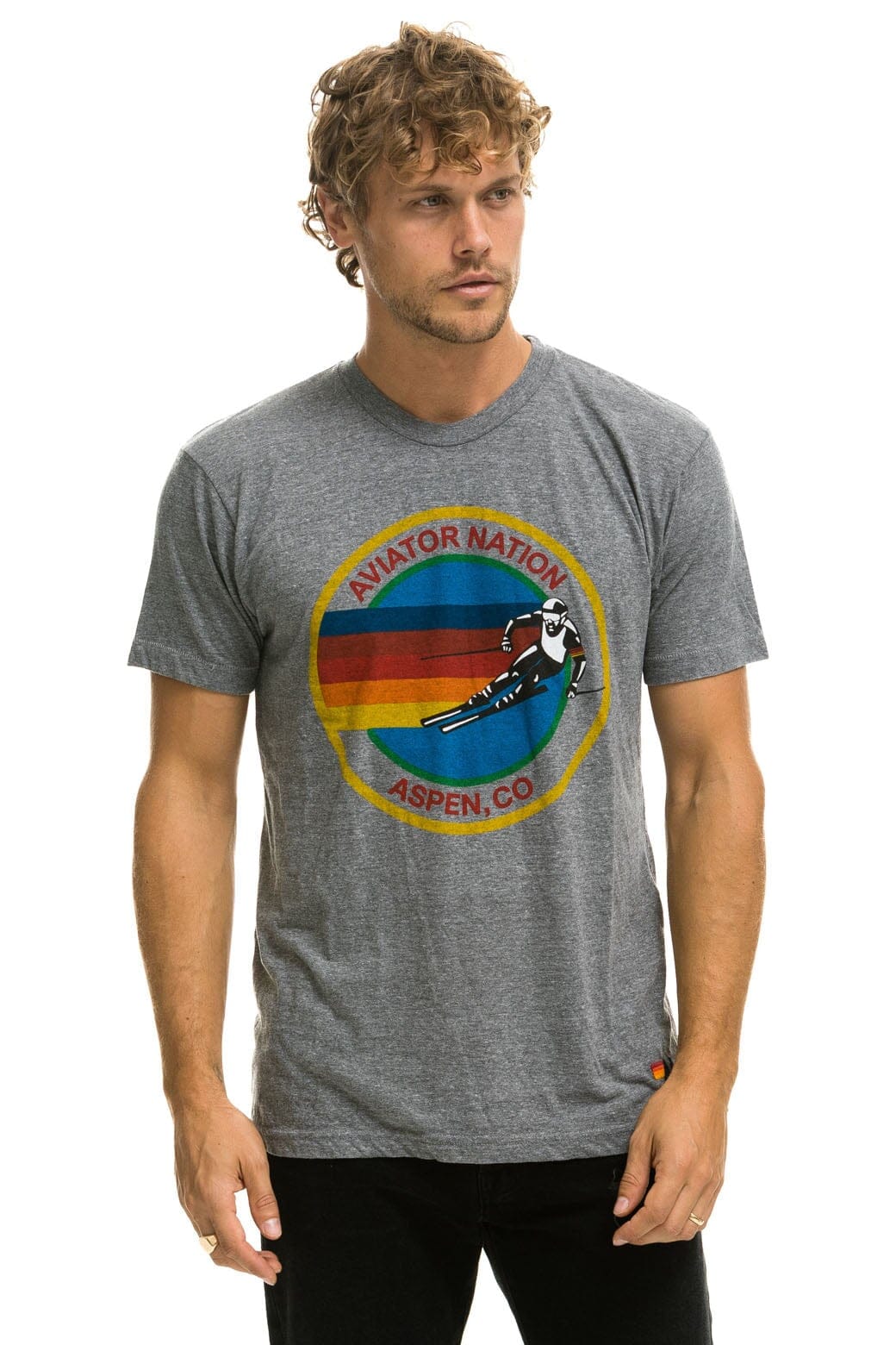 SIGNATURE ASPEN TEE - HEATHER GREY Tees Aviator Nation