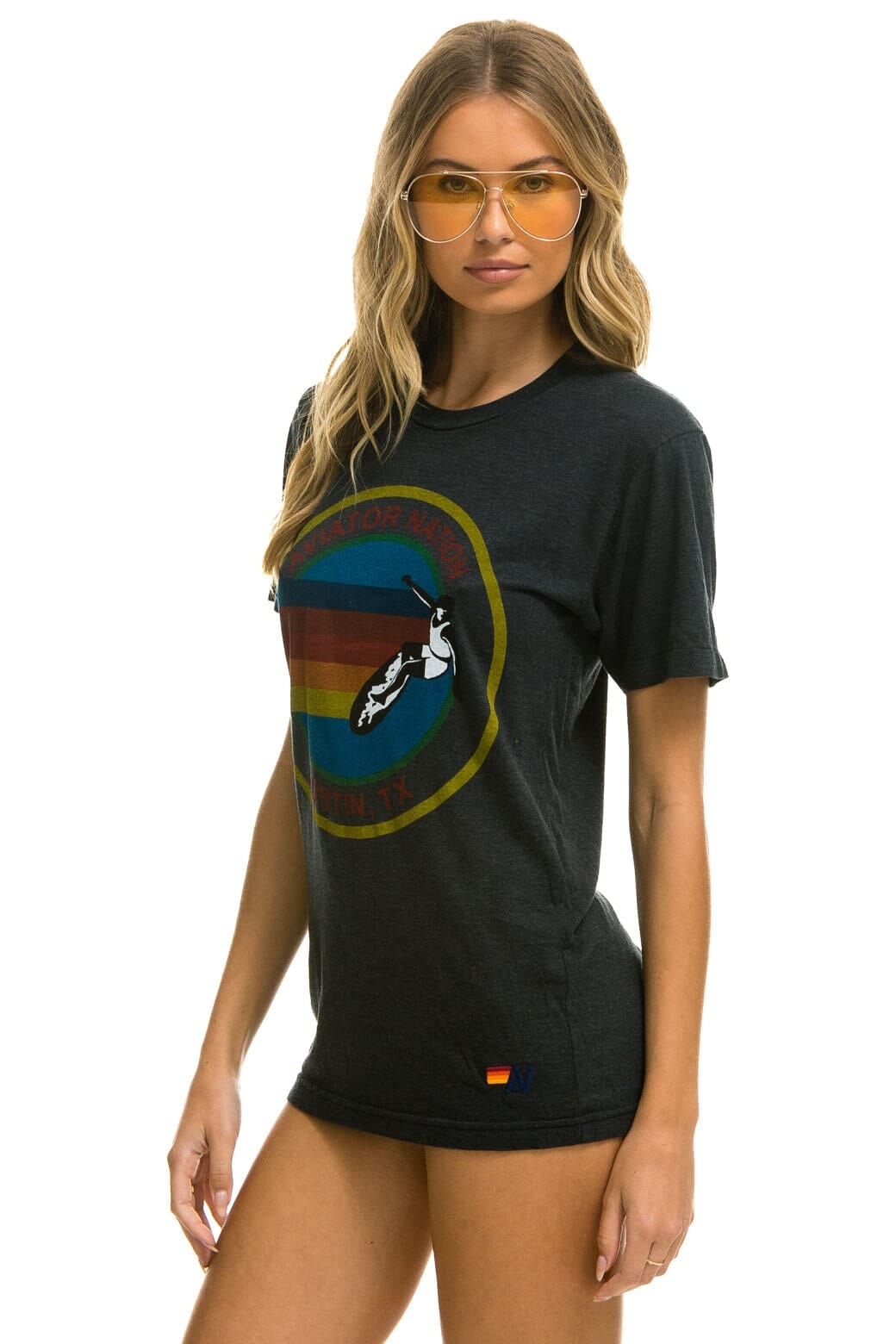 SIGNATURE AUSTIN TEE - CHARCOAL Tees Aviator Nation